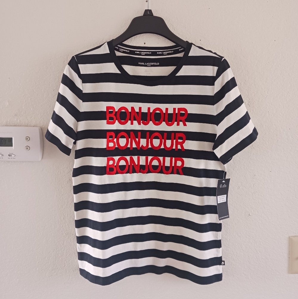 Karl‎ Lagerfeld Paris Bonjour Stripe Tee